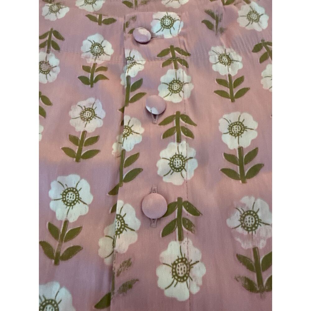 Free People Analise printed midi skirt floral buttons Size 4 Boho Indie Silky - Picture 3 of 6
